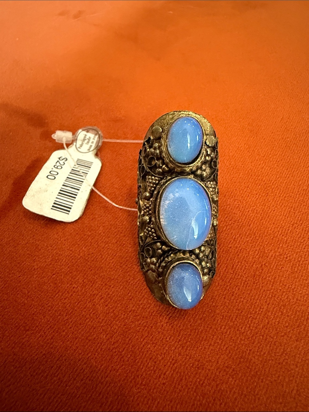 NWT Statement Boho-Style Blue Stone Ring (Approx. 1.75” Length)